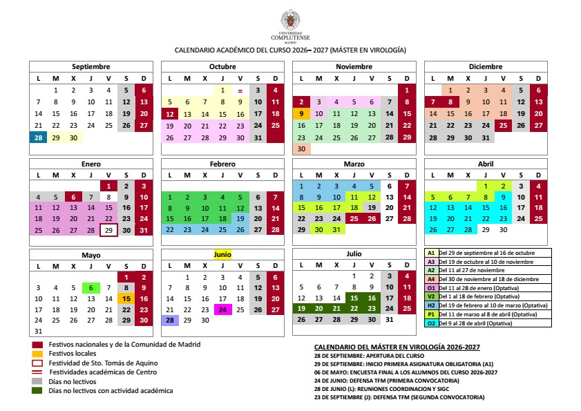 CALENDARIO DEL CURSO ACADÉMICO 2026-227